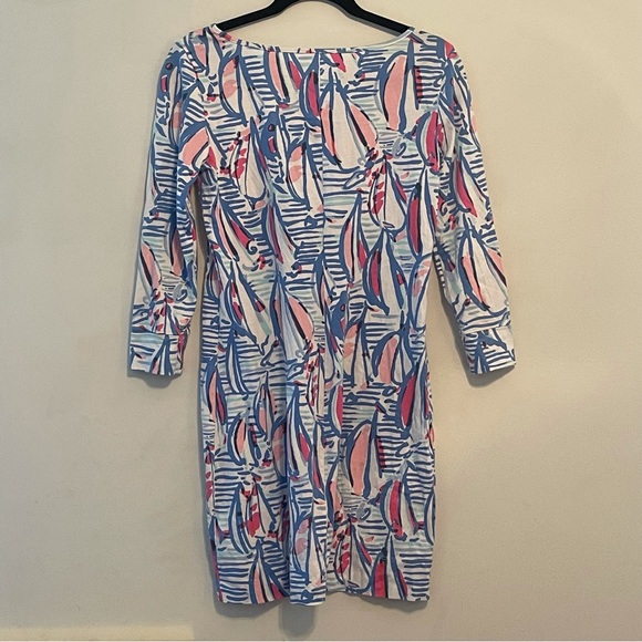 Lily Pulitzer       Red Right Return Marlowe Boatneck T-Shirt Dress - Picture 3 of 11